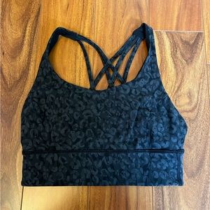 Lululemon Free To Be Serene Longline Bra Intertwined Coal Deep Coal Multi Sz 6